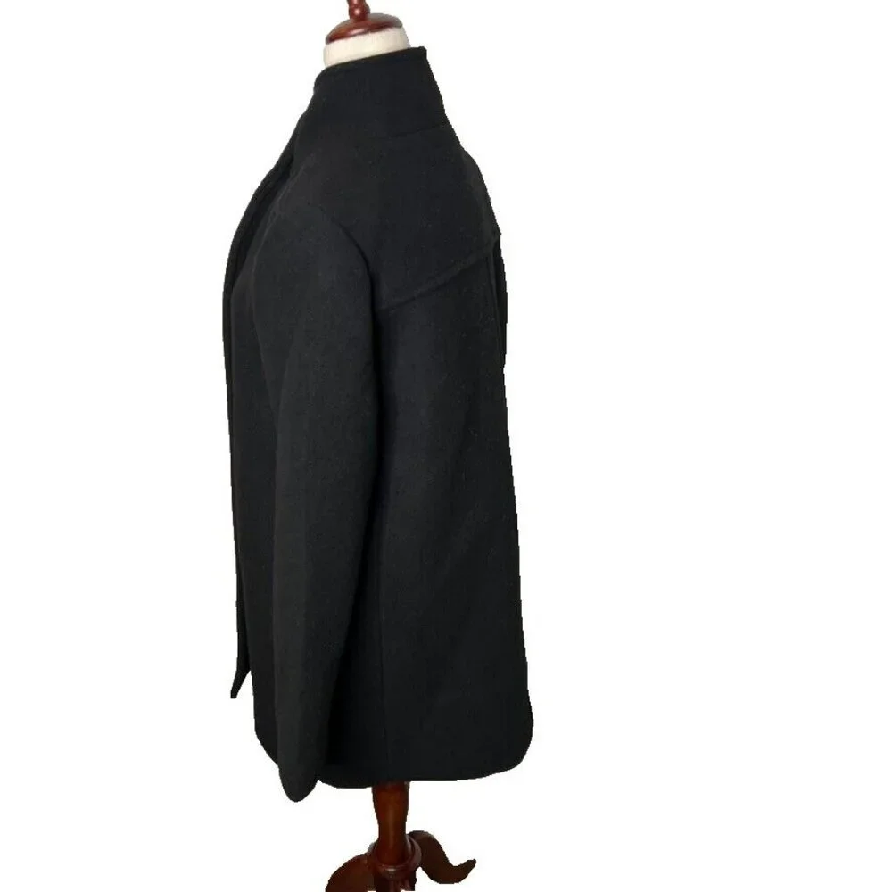 J.Crew Womens $298 Button Neck City Coat Black Size 20 BU261 - Picture 6 of 10